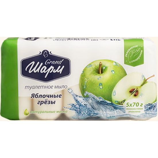 Мыло туалетное твердое, 70 г, 5 шт в упаковке Яблоневые мечты w.00545 Шарм Мыло туалетное твердое, 70 г, 5 шт в упаковке Яблоневые мечты w.00545 Шарм