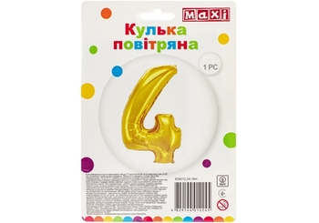 Куля-цифра повітряна, розмір 76х56 см, золотиста фольгована 4 MX634014.24-40in Maxi
