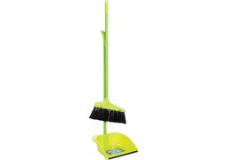 Набор для уборки ECONOMIX cleaning: совок и щетка с ручкой 80 см салатовый E72700-13