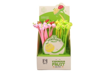 Ручка гелева синя 0,6 мм, мікс Fruit APF030 Maxi