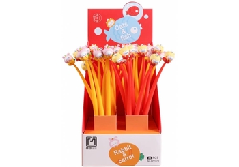 Ручка гелевая синяя 0,6 мм, микс Rabbit&Carrot APF079 Maxi