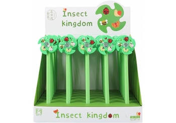 Ручка гелева синя 0,6 мм, мікс Insect kingdom APF140 Maxi