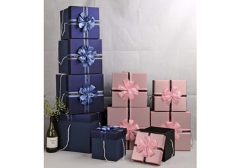 Подарункова коробка з бантиком, 5 шт в наборі, мікс (32,5х32,5х28,5 см, 29,5х29,5х26,5 см, 26,5х26,5х24,5 см, 23,5х23,5х21,5 см, 19,5х19,5х19,5 см) C62502-6T Maxi