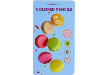 Олівці кольорові 12 кольорів, в металевому пеналі PASTEL CF15188 Cool for School