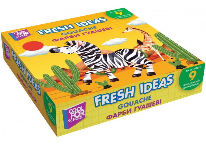 Фарба гуашева Fresh Ideas, 9 кольорів (по 10 мл) CF60181 (1)