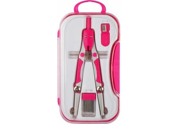 Циркуль Radius, с запасными грифелями и точилкой, Cool For School, розовый CF81439 (1)