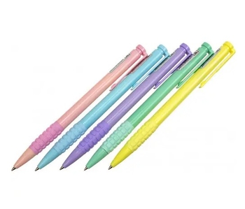 Ручка кулькова автоматична синя 0,5 мм, мікс MERCURY PASTEL E10258 Economix