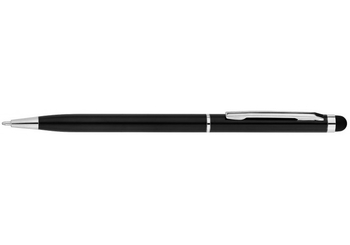 Ручка кулькова металева ECONOMIX STYLUS. Корпус чорний, пише синім E10308-01 (50)
