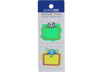 Стикеры пластиковые микс, 45х40 мм, 125 шт Fun Panda & elephant E20966-01 Economix