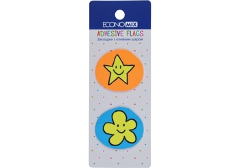 Стікери мікс, 40х35 мм, 40 шт Fun flower and star E20969-02 Economix