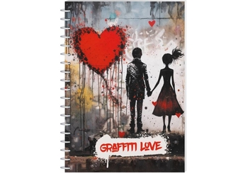 Блокнот А5, 80 страниц в клетку, пластиковая обложка Graffiti Love E21957-02 Economix