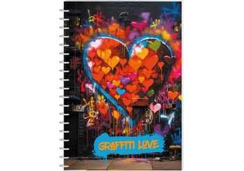 Блокнот А5, 80 страниц в клетку, пластиковая обложка Graffiti Love E21957-04 Economix