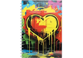 Блокнот А5, 80 страниц в клетку, пластиковая обложка Graffiti Love E21957-05 Economix