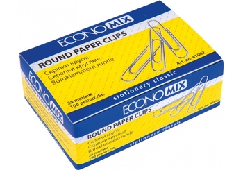 Скріпки нікельовані, розмір 25 мм, 100 шт в упаковці E41002 Economix