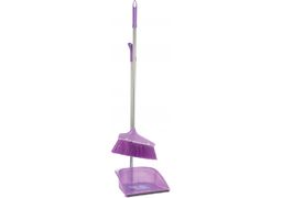 Набор для уборки ECONOMIX cleaning: совок и щетка с ручкой 85 см фиолетовый E72701-09
