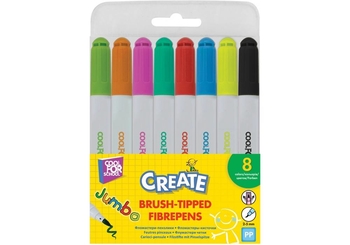 Фломастери-пензлики, 8 кольорів Create Jumbo MX11209 Cool for School