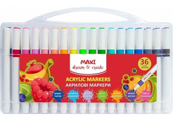 Маркеры акриловые, 36 цветов Dream & Create MX15258 Maxi