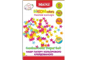 Набор бумаги цветной Неон, А4, 10л., 5 цв., двусторонний MX21152 (5)