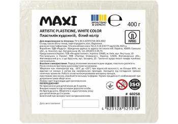 Пластилин художественный белый, 400 г MX60258 Maxi