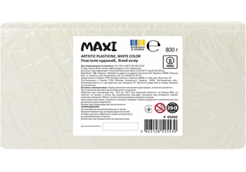 Пластилін художній білий, 800 г MX60260 Maxi