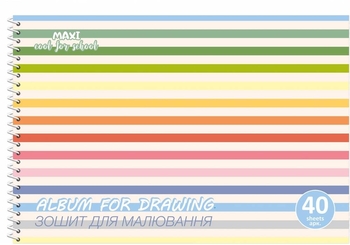 Альбом для рисования А4, 40 листов, 100 г/м2 MX60904-01 Maxi
