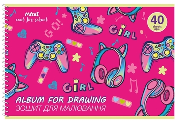 Альбом для малювання А4, 40 аркушів, 100 г/м2 MX60924 Maxi
