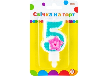 Свічка-цифра на торт, висота 7,62 см Princess 5 MX622050-5 Maxi