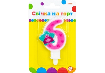 Свічка-цифра на торт, висота 7,62 см Princess 6 MX622050-6 Maxi