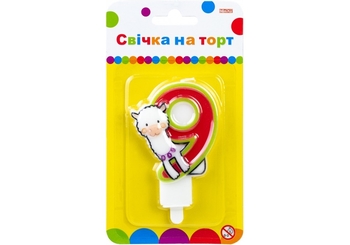 Свічка-цифра на торт, висота 7,62 см Llama 9 MX622068-9 Maxi