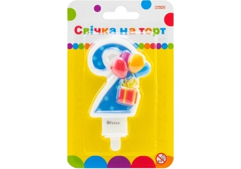 Свічка-цифра на торт, висота 7,62 см 2 MX622069-2 Maxi