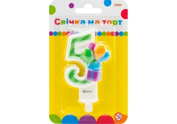 Свічка-цифра на торт, висота 7,62 см 5 MX622069-5 Maxi
