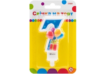 Свічка-цифра на торт, висота 7,62 см 7 MX622069-7 Maxi