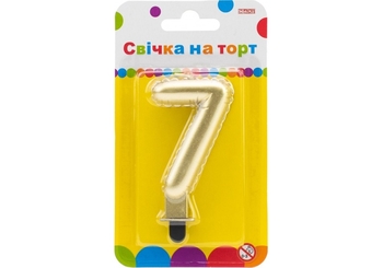 Свічка-цифра на торт, висота 7,62 см 7 MX622095G-7 Maxi
