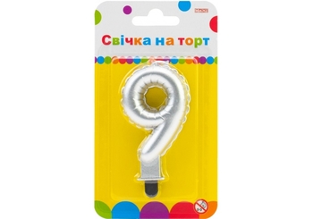 Свічка-цифра на торт, висота 7,62 см 9 MX622095S-9 Maxi