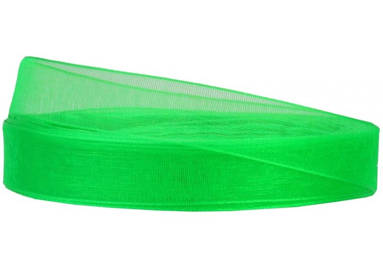 Декоративна стрічка органза, ширина 1,2 см, довжина 22,86 м, зелений MX62492-1019 Maxi