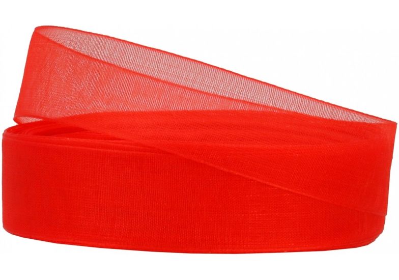 Декоративна стрічка органза, ширина 1,8 см, довжина 22,86 м, червоний MX62509-1026 Maxi