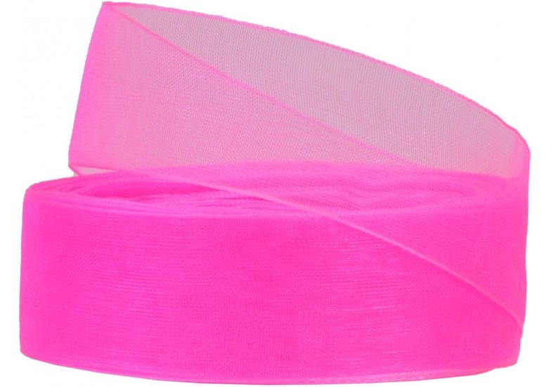Декоративна стрічка органза, ширина 2,5 см, довжина 22,86 м, насичений рожевий MX62523-1014 Maxi