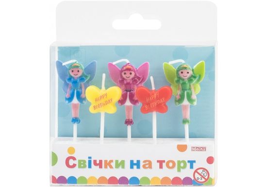 Набір 3D свічок для торту, 5 шт Fairy MX629073 Maxi Набір 3D свічок для торту, 5 шт Fairy MX629073 Maxi