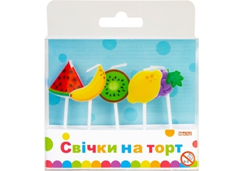 Набір Фруктовий бум: 5 свічок на торт асорті MX629237 (1)
