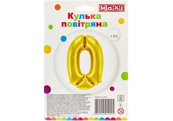Куля-цифра повітряна, розмір 85х61 см, золотиста фольгована 0 MX634010.24-40in Maxi