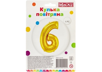 Куля-цифра повітряна, розмір 85х35 см, золотиста фольгована 6 MX634016.24-40in Maxi