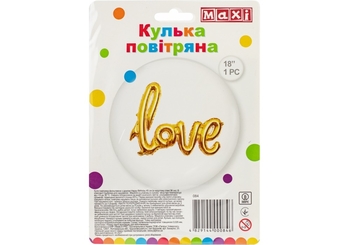 Шар воздушный, размер 64х107 см, фольгированный, золотистый LOVE MX634021.26 Maxi