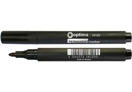 Маркер перманентний чорний, 2-3 мм O16125 Optima Маркер перманентний чорний, 2-3 мм O16125 Optima