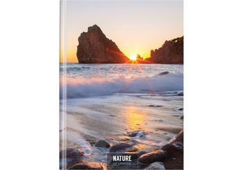 Книга канцелярська А4, 96 сторінок в клітинку, обкладинка картон твердий Nature of Ukraine: море O20378-10 Optima