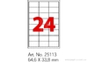 Этикетки самоклеящиеся 24 шт на А4, размер 64,6х33,8 мм, 100 листов в пачке O25113 Optima