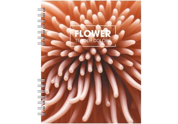 Блокнот А5, 60 сторінок в клітинку, пластикова обкладинка Flower O25935 Optima