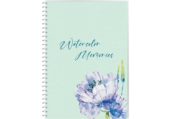 Блокнот А5, 80 сторінок в клітинку, картонна обкладинка Watercolor Memories O27154 Optima
