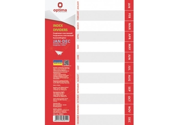 Роздільник аркушів А4 Optima, пластик, JAN-DEC , по місяцям O35814 (1)
