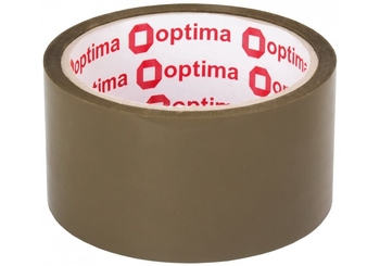Стрічка клейка пакувальна (скотч) Optima, коричнева, 48мм*40м O45317 (6)