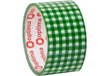 Стрічка клейка пакувальна 48 мм х 20 м Optima, Tartan зелена O45364 (1)